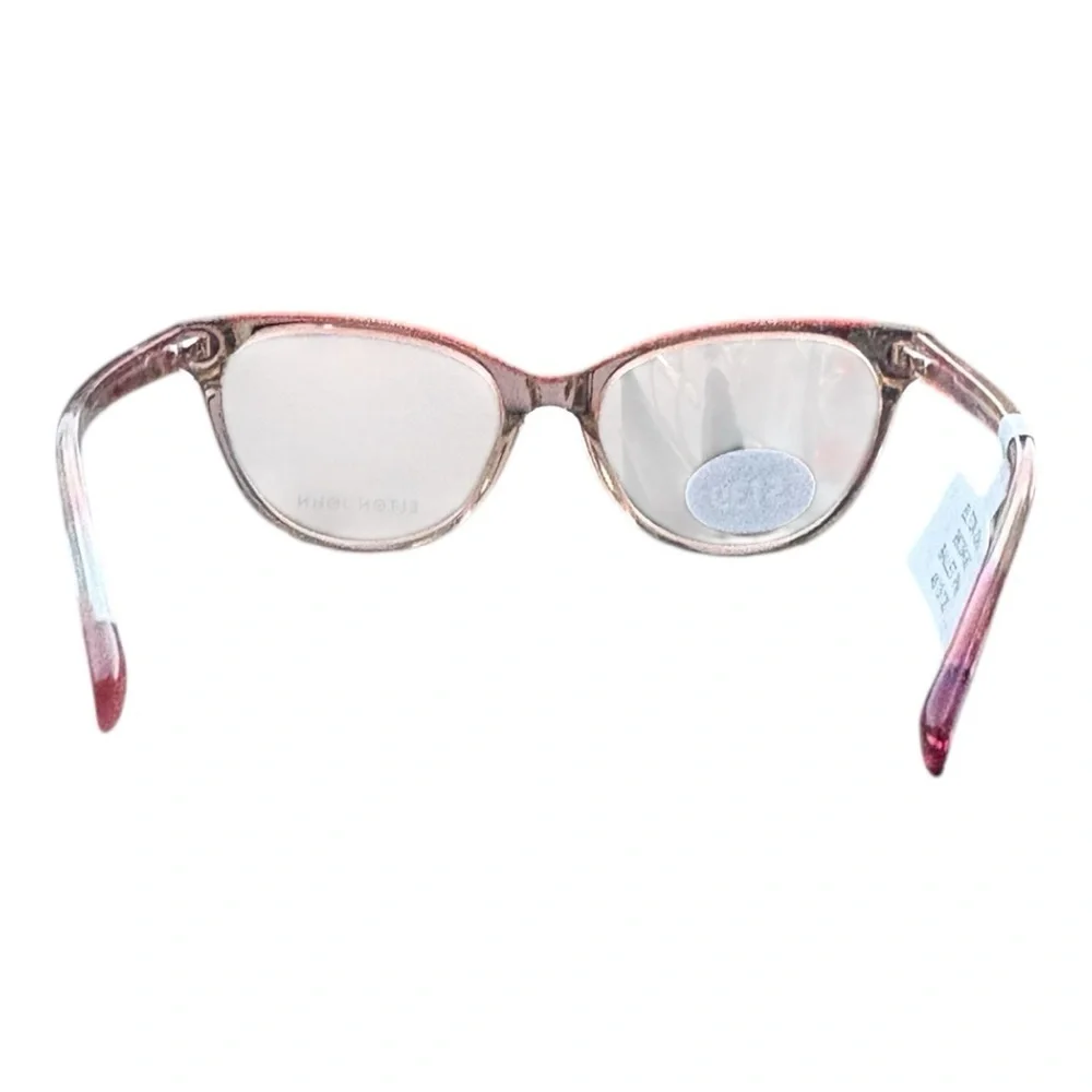 NWT Elton John Eyewear Pink Winifred Frames Glasses with Case & Cleaner